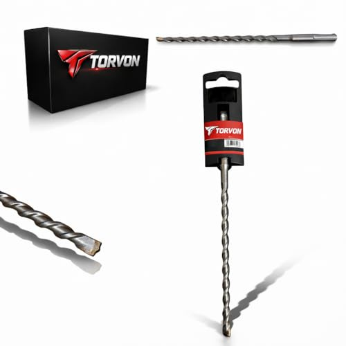 TORVON Betonbohrer SDS Plus 6 x 100 mm Hammerbohrer extra lang für Beton Stein Mauerwerk SDS+ Bohrer Präzision für Dübel Bohrhammer Profi Qualität