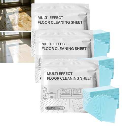 Multi Surface Floor Cleaning Sheets, Multi Effect Water Soluble Floor Cleaner Tablets, Deep Stain Removal Fresh Scent Cleaning Sheets, Deep Cleaner Deodorizing Floor Cleaning Tablets (3pcs)