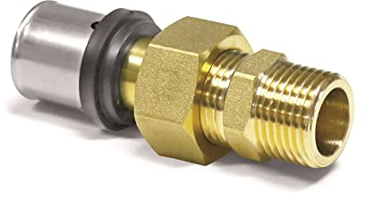 Pipetec Pressfitting Verschraubung 26x3 mm 3/4 Zoll Aussengewinde TH Kontur Verbundrohr, DVGW, TH-Profil