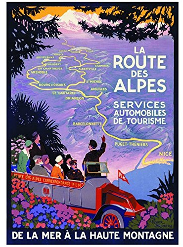 Éditions Clouet 50288 – Poster Touristik, 50 x 70 cm, PLM – Die Route des Alpes