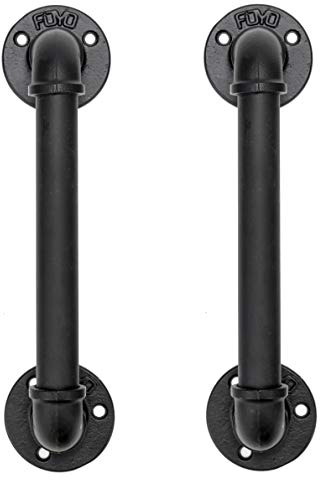 Ein Satz Von 2 Industriellen Röhrenförmigen Türgriffen,Türklinken, Scheunentürgriffen,Schwarz, Rohr mit 2.5 cm Durchmesser, 30 cm Lang