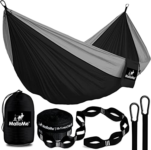 MalloMe Hamacs Hamac Exterieur - Hamac Suspendu - Hamac 2 Places 2 Personnes Double & 1 Personne - Hammock pour Adultes & Enfants - Camping Hammack Portable - Amack Amaque Amak Amac Amaque Hammac