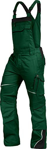 TRIUSO Leib Wächter Flex-Line Herren Latzhose flexibel mit Spandex (grün/schwarz, 60)
