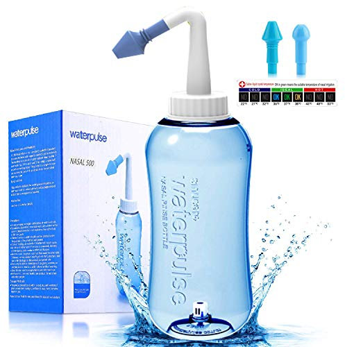 Darate Neti Pot Sinusspülflasche, 500 ml, Nasenreiniger, Druckspülung, Nasenbewässerung für Erwachsene und Kinder, BPA-frei, mit Aufkleber-Thermometer (500 ml Flasche)