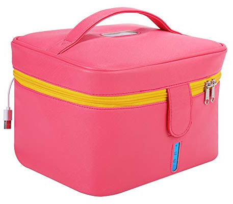 Topchance - Borsa portatile per la disinfezione della biancheria intima, con raggi UV, scatola disinfettante da viaggio, con ricarica USB (rosa, L)