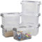 Leendines 5 Liter Plastic Clear Storage Box, 6 Packs Small Boxes with Lids