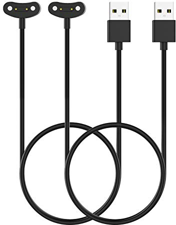 MoKo 2 Stück Ladegerät Kompatibel mit Ticwatch Pro 5/Pro 3 Ultra GPS/Pro 3 GPS/Pro 3 LTE/Pro X/E3, Magnetisches Ersatz Ladestation mit USB Ladekabel 3,3ft/100cm, Schwarz
