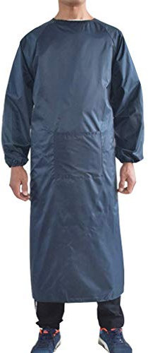 SSB Man Long Sleeve Aprons Waterproof Work Apron,Oil Kitchen Bib Apron,Thicken Working Smock,Industrial Chemical Resistant Vinyl Apron for Lab Work Butcher A 120x120cm(47x47inch)