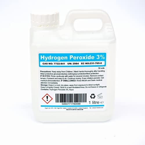 Hydrogen Peroxide 3% 10 Vols. 1L 1 Litre Bottle for Cleaning Disinfecting Bleaching