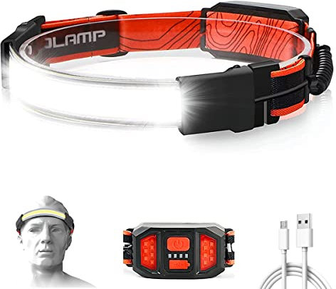 XLENTGEN Stirnlampe LED Wiederaufladbar 1000 Lumen Weitstrahl COB Kopflampe Stirnlampe mit 3 Modi & 230 Grad Beleuchtung, Leichtes Stirnband Stirnlampe zum Camping Laufen Radfahren