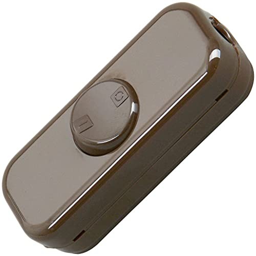 Interruptor de paso marrón 2A, ideal para controlar la iluminación en hogares y oficinas, fácil instalación y uso.