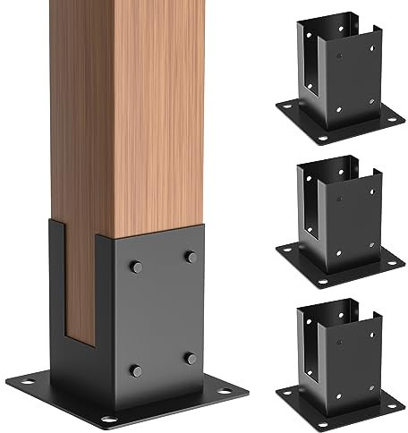 Kit de 4 supports en acier pour pergola de menuiserie ou support en bois surélevé pour bois de 4 x 4