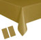 2Pcs 137*274cm Gold Disposable TableCloth Christmas Party Rectangular Dining Disposable Tablecovers Plastic Gold Table Cloth Party for Picnic,Baby Shower,Wedding,Christmas,Birthday Parties Decorations