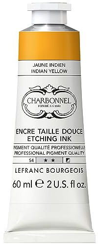 Charbonnel Kupferdruckfarben, hochpigmentierte Tiefdruckfarbe, ausgezeichnete Lichtechtheit, Vegan, lebendige Farben, alterungsbeständig, 60ml Tube - Indischgelb