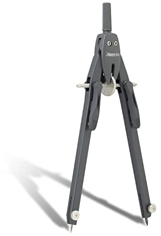 Aristo AR552811-20 BTS Schnellverstellzirkel mit unverstellbaren Zirkelschenkeln (Kreise bis 340mm Durchmesser, Zinkdruckguss, 2 Ersatzminen und Ersatznadel) rock
