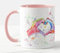 Vixar Hand Heart Rainbow Love Hands Watercolour Art Coloured Mug Cup Gift Birthday Work Office Christmas Tea Coffee (Pink)