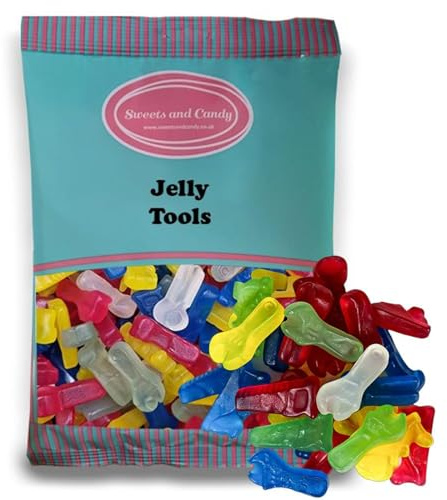 Sweets and Candy® VEGAN Jelly Tools 1Kg | Vegan and Vegetarian Friendly | 1 Kilo Bulk Bag - Retro Fruity Gummy Tools - Includes Saws, Hammers, Spanners and More - Pick and Mix Sweets Share Size Bag