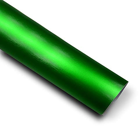 8,75€/m² Matt Chrom Metallic Gebürstet Auto Folie Blasenfrei mit Luftkanäle Car Wrapping (Grün, 3m x 152cm)