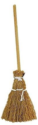 BesDirect 10 Piezas de Escoba Artesanal en Miniatura con Cuerda, Modelo de Escoba de Mini Bruja para Accesorios de decoración de Halloween, decoración Colgante (Cuerda Blanca)