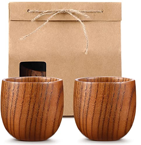Yinder Bourbon-Glas aus Holz, Bourbon-Geschenke für Männer, 180 ml, Holzbecher mit Kraftbeutel, für Whiskey, Sake, Tee, Zuhause, Bar, Getränkeliebhaber, Männer, Valentinstag, Jahrestag, Hochzeit,