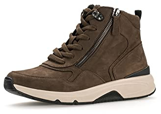 Gabor Damen Schnürstiefeletten, Frauen Schnürboots,Wechselfußbett,gefüttert,Bootee,Booties,halbstiefel,Dark-Brown(Flausch),40.5 EU / 7 UK