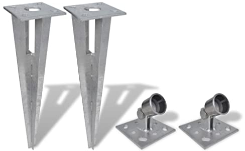 INLIFE Bodenanker und Strebenplatte 2 STK. Stahl,3.23kg,140594