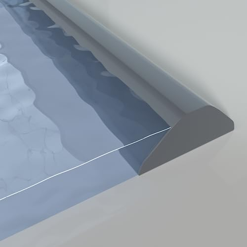 Barra protettiva per doccia, in silicone, autoadesiva, 200 cm, per bagno, cucina, colore: grigio