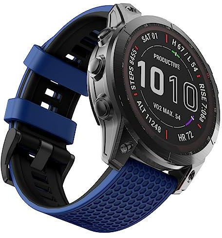 OVERSTEP Kompatibel für Garmin Fenix 5X Armband, 26mm breites weiches Silikon Ersatzarmband für Garmin Fenix 5X/Fenix 5X Plus/Fenix 6X/Fenix 6X Pro/Fenix 7X/Fenix 3/HR/Descent MK1