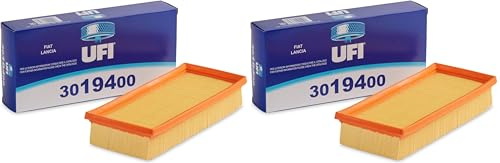 UFI Filters, Filtro Aria 30.194.00, Filtro Aria per Ricambio, Adatto a Auto, Applicabile su Diversi Modelli Fiat e Lancia (Confezione da 2)