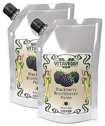 VITAVEGGY BROMBEEREN FRUCHTPÜREE 2x1kg von Food-United blackberries-fruit-puree für Brombeer-Saft-Smoothie-Schwarzbeer-Johannisbeer-Sorbet-Cocktail-Shake ohne Aroma- Farb- & Konservierungsmittel (2)