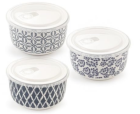 H&H Set 3 Contenitori Seta Con Coperchio E Datario Cm15Xh8