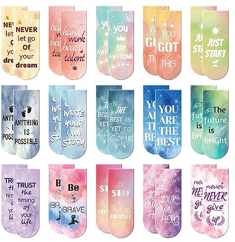 Kaluofan 30-Piece Inspirational Magnetic Bookmarks - Double-Sided, Perfect for Women, Kids, Students & Teachers