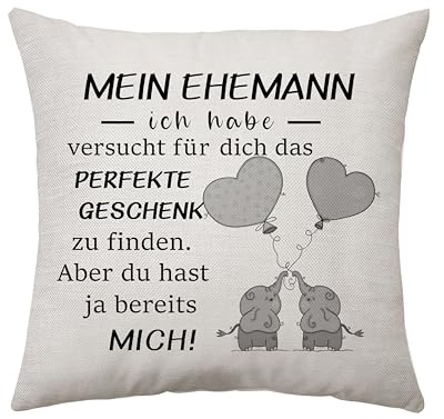 Aconesong Ehemann Kissenbezug - Geschenke für Mann, Valentinstag, Weihnachten, Geburtstag von Frau - Dekoration Ideen 45 x 45 cm