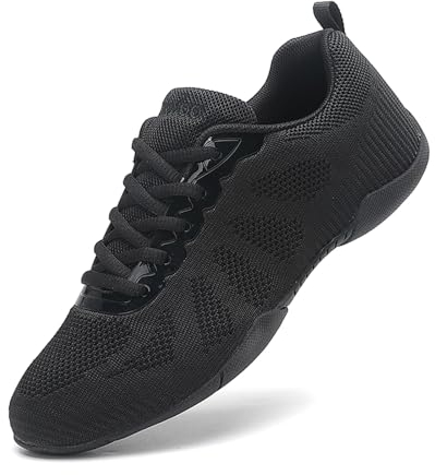 Cheerleading Schuhe Mädchen Damen Cheer Schuhe Dance Sneaker Gymnastik Training Tanzschuhe Jazz Yoga Sportschuhe Walkingschuhe Schwarz 38