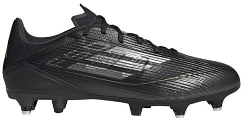 adidas F50 League Football Boots Soft Ground, Botas de fútbol Unisex Adulto, Core Black/Iron Met/Gold Met, 40 2/3 EU
