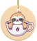 Yoga Faultier Kaffee Druck Personalisierte Weihnachtskugel Keramik Runde Weihnachten Hängende Ornament Weihnachtsbaum Dekoration Für Freund Freundin Frau Xmas Geschenke