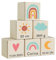 LAUBLUST Holzwürfel Baby Personalisiert mit Namen - Holzspielzeug mit Gravur - 6er Würfel Set - Regenbogen | 50x50x50mm groß, Holz, Natur - für Kinder ab 1 Jahr | Personalisiertes Geschenk zur Geburt