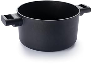 Woll Eco Logic QXR Topf, Ø 24 cm, 14 cm hoch, 4.5 Liter, mit 2 Seitengriffen - Geeignet für alle Herdarten, PFAS-frei, Antihaft-Versiegelung, Aluminiumguss, backofenfest, schwarz