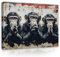 WallArena - Leinwand Bilder - Drei Affen Banksy Graffiti Street Art - 60x40 cm Leinwandbilder - Bild auf leinwand - Wandbild XXL groß Wandbilder für Wohnzimmer Schlafzimmer Wohnzimmerbilder Modern