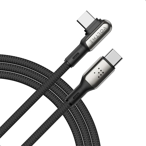 VOLTME Cable USB C Carga Rápida 90 Grados, Cable USBC a USB C 100W, Cable rapido usb c 2M, Compatible con Switch, iPhone 15 Pro