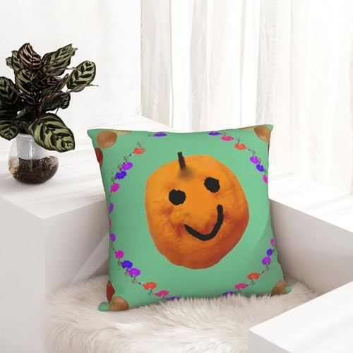WapNo Smiley-Zitrus-Kissenbezug, dekorativer Kissenbezug, Schlafzimmer, Sofa, Heimdekoration, kurzer Plüsch, Reißverschluss, 40,6 x 40,6 cm