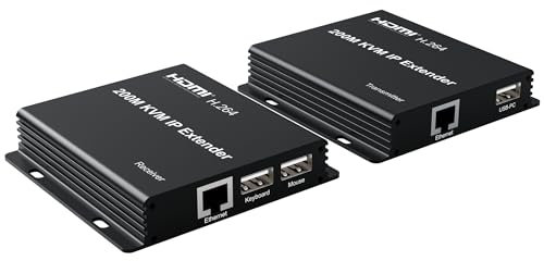 200M KVM IP extender, una coppia di switch Multi - Gigabit via RJ45 Cat5e/6 1080p HDMI USB KVM Ethernet extender per PC DVR loptop supporto mouse tastiera supporto funzione touch screen (TX+RX)