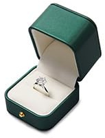 Papten PU-Leder Ringbox Grüner, Verlobungsring Box,ringbox Hochzeit | Schmuckkästchen für Verlobung Heiratsantrag Valentinstag,schmuck geschenkbox,ringschatulle,6×6.5×6.5CM,wedding ring box