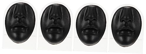 Healeved 4ensembles Modèle De Visage Flexible Pour Pratique Du Piercing Support Avec Bouche Réaliste Pour Affichage De Nez Et Piercing Outil Entraînement Pour Perceurs