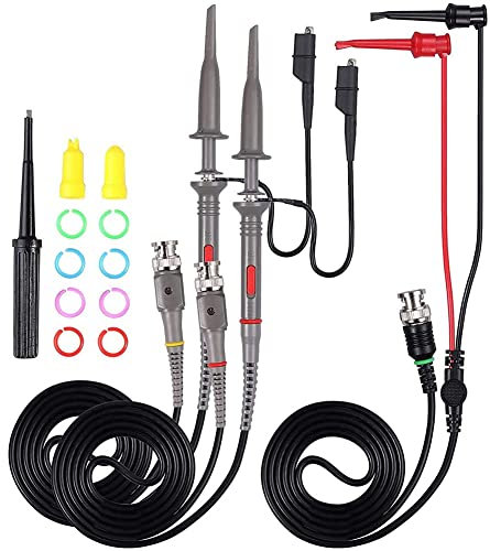 Lanko P6100 Sondas de Pinza de Osciloscopio de 100 MHz con BNC una Kit de Cables de Prueba