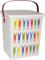 eMKay® Plastic 5Lt Peg Design Pegs Storage Box Container Caddy with Lid & Handle (Purple Handle)