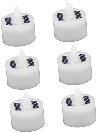 KITANDOVE 6pezzi Lampada Decorativa Led Solare Da Candele Elettriche Per Esterni Luce Notturna Senza Atmosfera Romantica Per Feste e Matrimonio