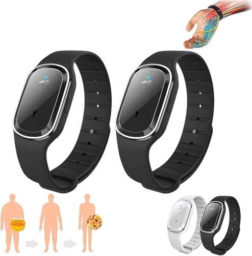 Ultraschall-Armband, Energiebilanz-Entgiftungsarmband, Titan-Armband, wasserdichtes verstellbares Gesundheitsarmband (Schwarz)