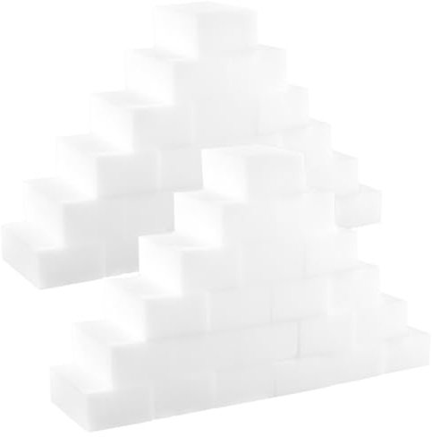 KEILEOHO 100 Stück Schmutzradierer Schwamm, Radierschwamm Zauberschwamm Schmutzradierer, 8 x 5 x 3 cm Wunderschwamm Reinigungsschwamm für Küche, Weiß