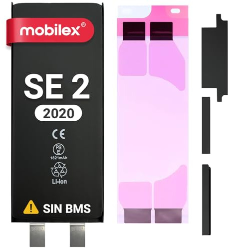 MOBILEX® Batería Sin BMS para iPhone SE 2 (2020) | 1821mAh - Capacidad Original | Celda Interna Repuesto | OEM | Sin Cable Flex | Requiere Soldadura